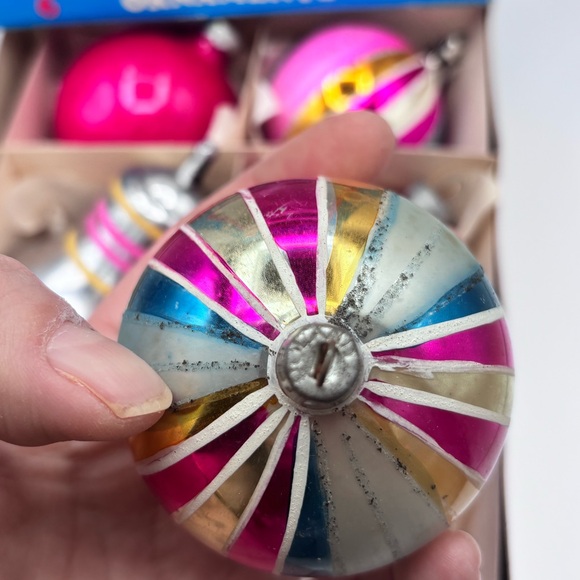 Vintage Santa Land Glass Christmas Ornaments Set MCM Hand Blown - Picture 4 of 7